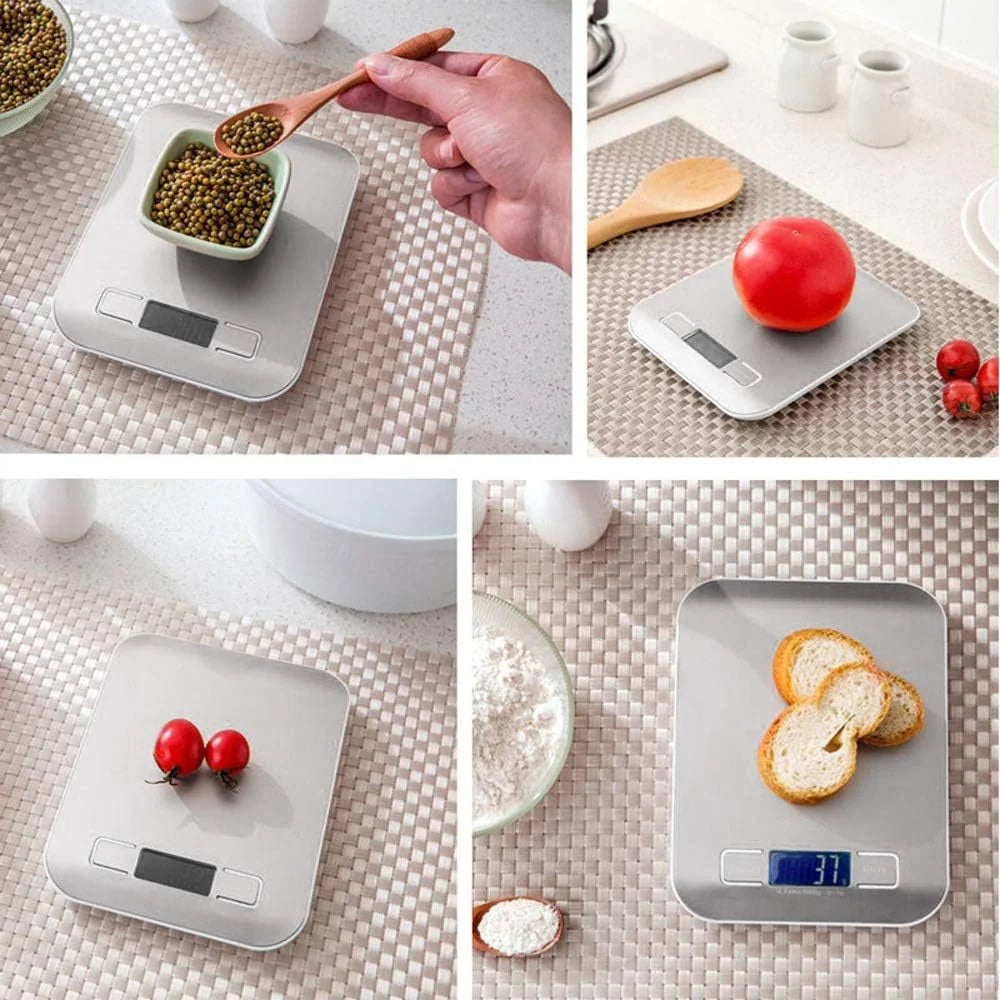 Precision Digital Kitchen Scale 5kg — LCD Food Scale with Stainless Steel Platform