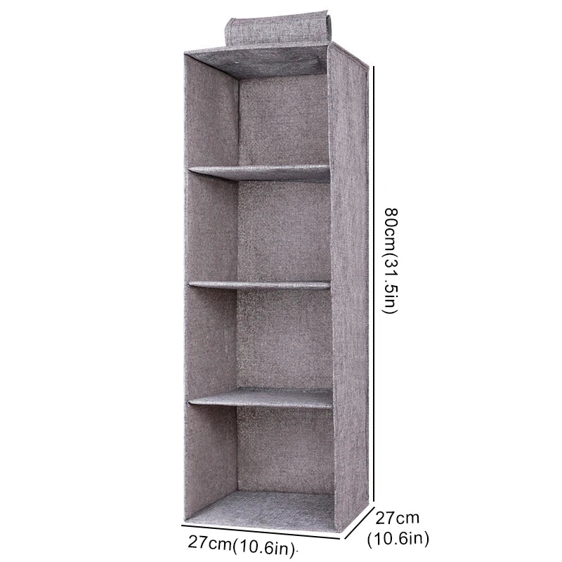 Cotton Hanging Closet Organizer — Drawer-Style Storage with Pockets