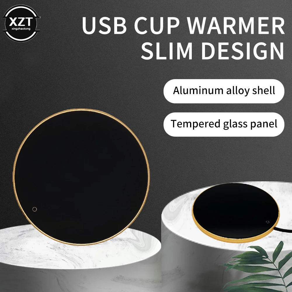 USB Smart Thermostatic Coffee Mug Warmer – 3-Temp Portable Cup Heater
