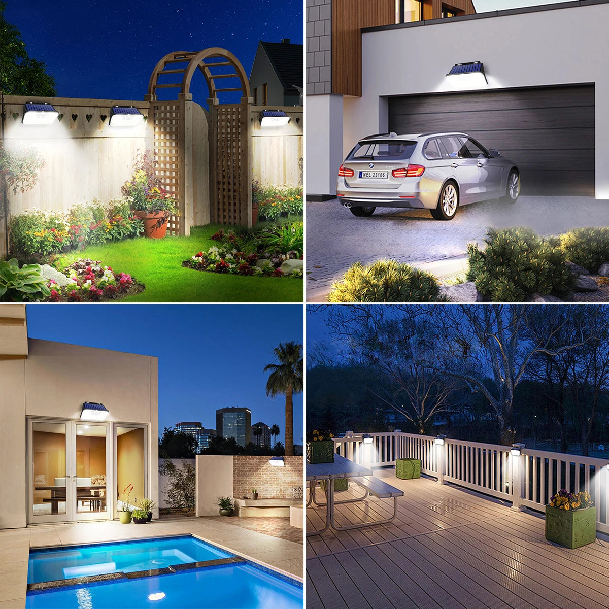 148-LED Solar Motion-Sensor Outdoor Wall Light — 3 Modes, IP65 Waterproof
