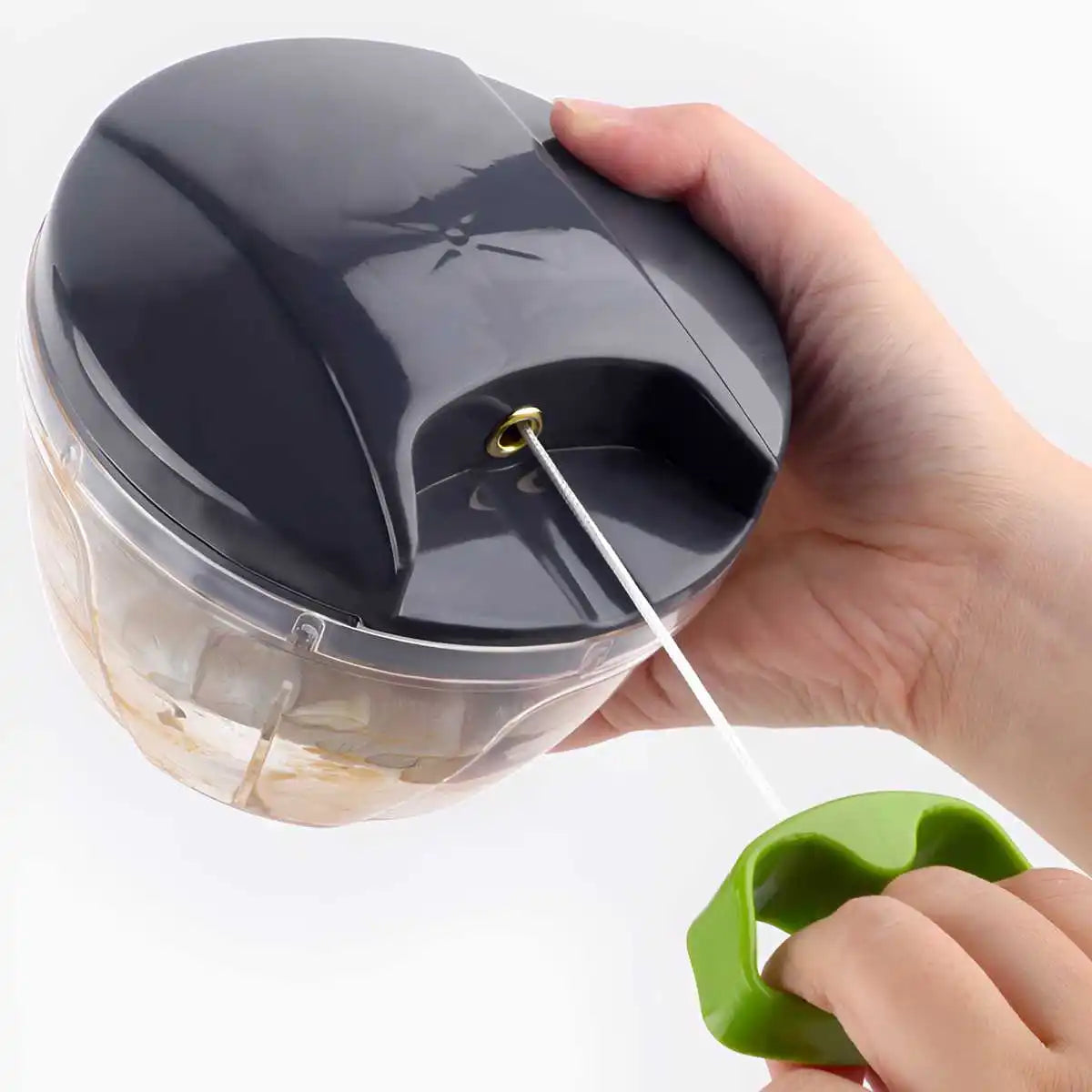 Manual Pull-String Food Chopper 600ml — Vegetable Cutter for Onion, Garlic & Herbs