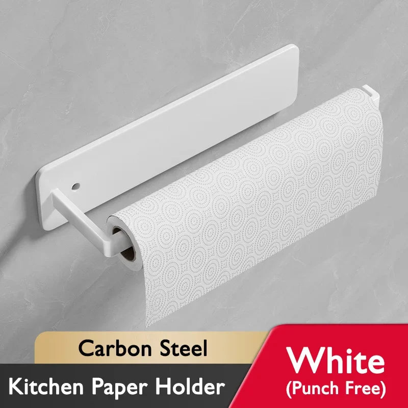 Self-Adhesive Under-Cabinet Paper Towel Holder — No-Drill Kitchen Roll Hanger