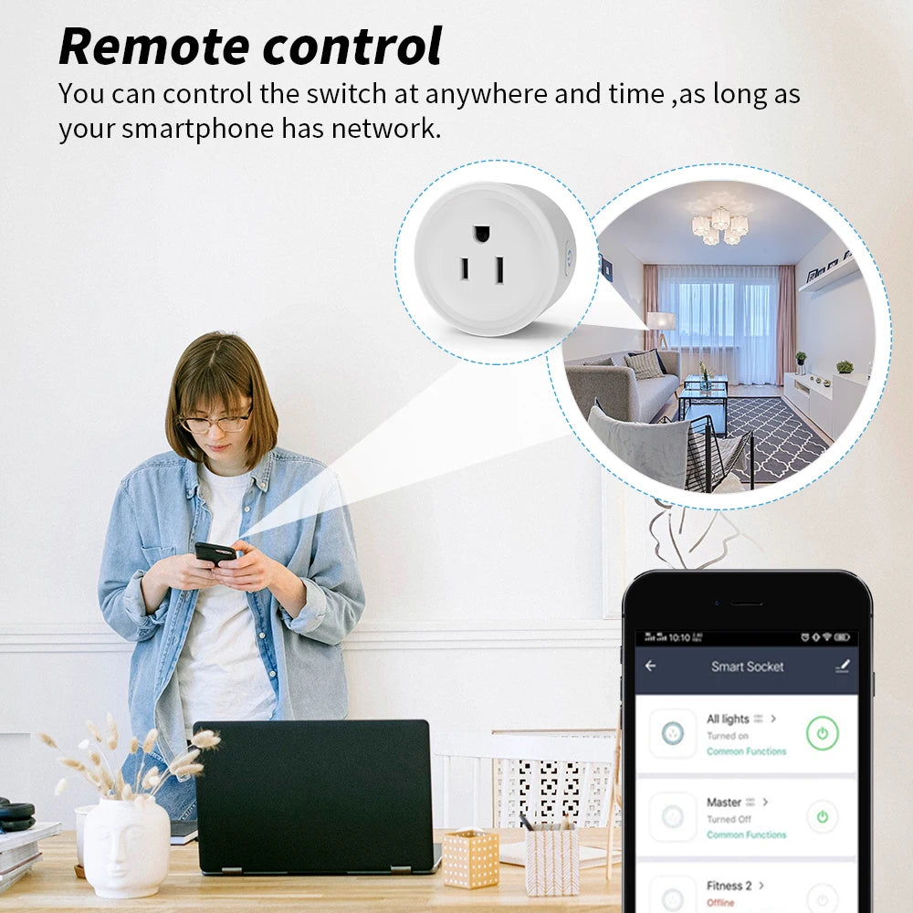 Smart WiFi Plug with Timer and Voice Control