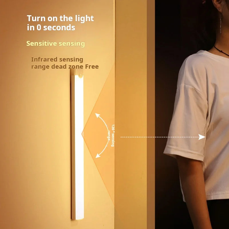 Rechargeable Motion-Sensor LED Cabinet Light Bar — USB Wireless Closet & Under-Cabinet Light