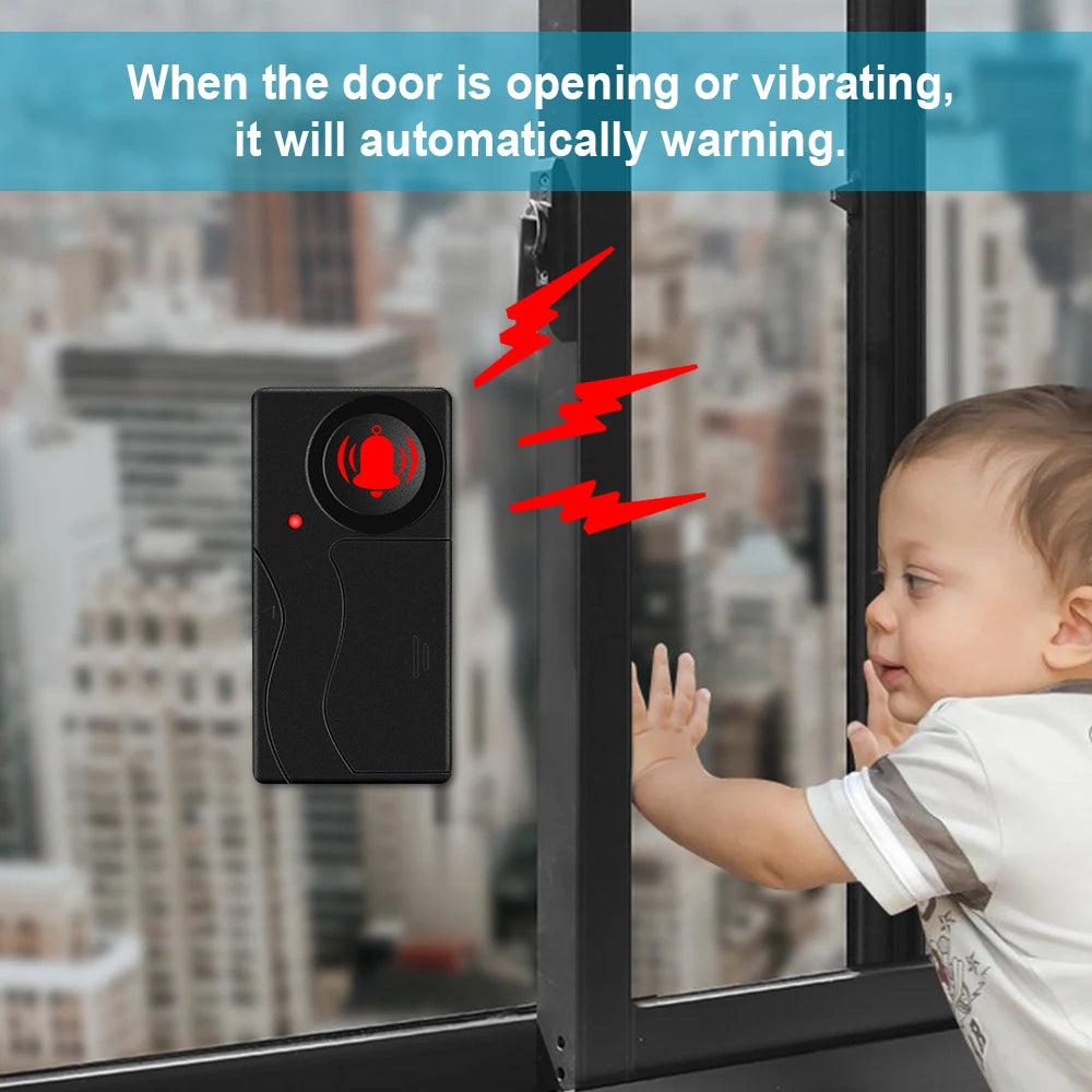 Wireless Vibration Alarm with Remote — 110dB