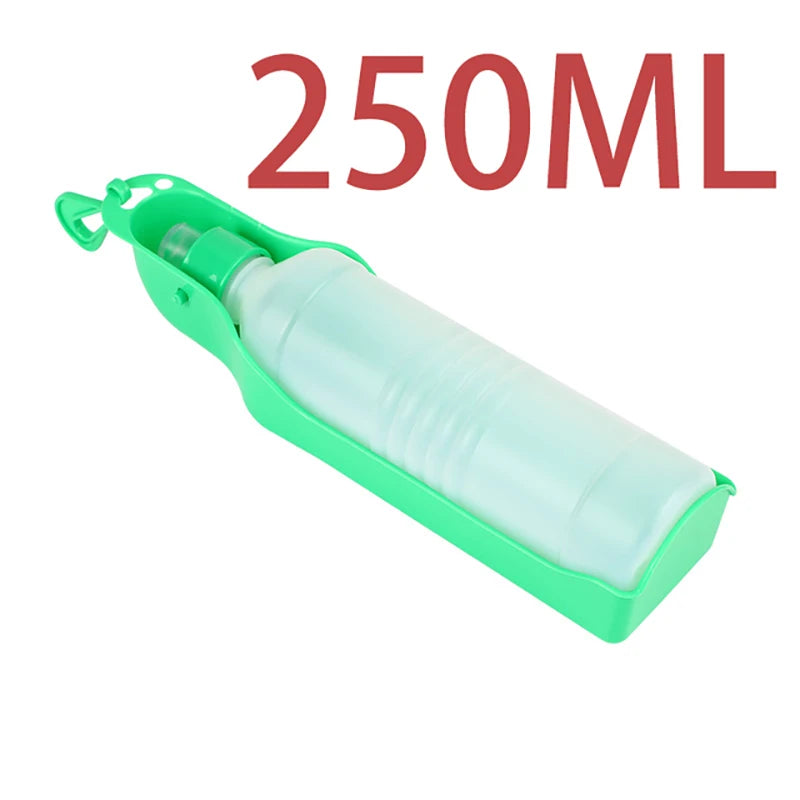 Portable Pet Water Bottle 500ml with Fold-Out Drinking Trough for Dogs