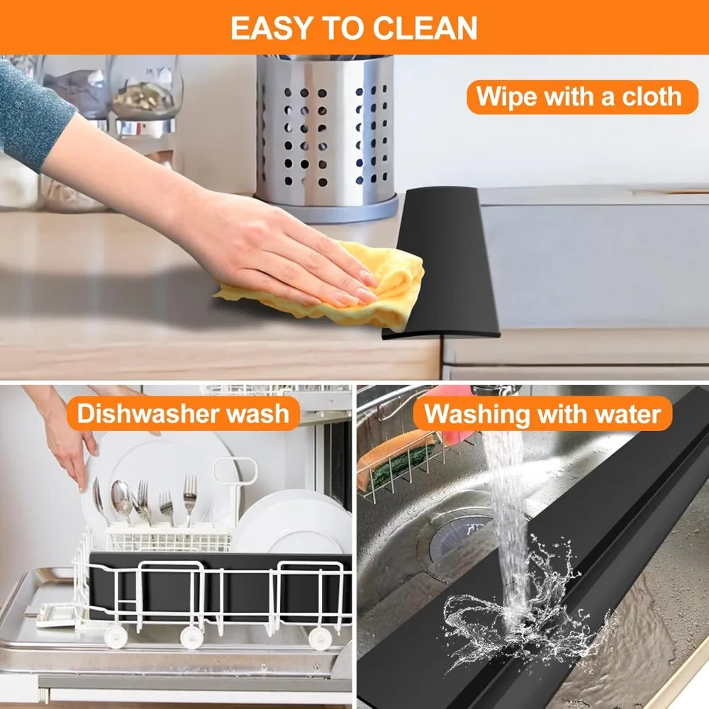 Silicone Stove Gap Covers 2-Pack — Heat-Resistant Counter Gap Filler Strip
