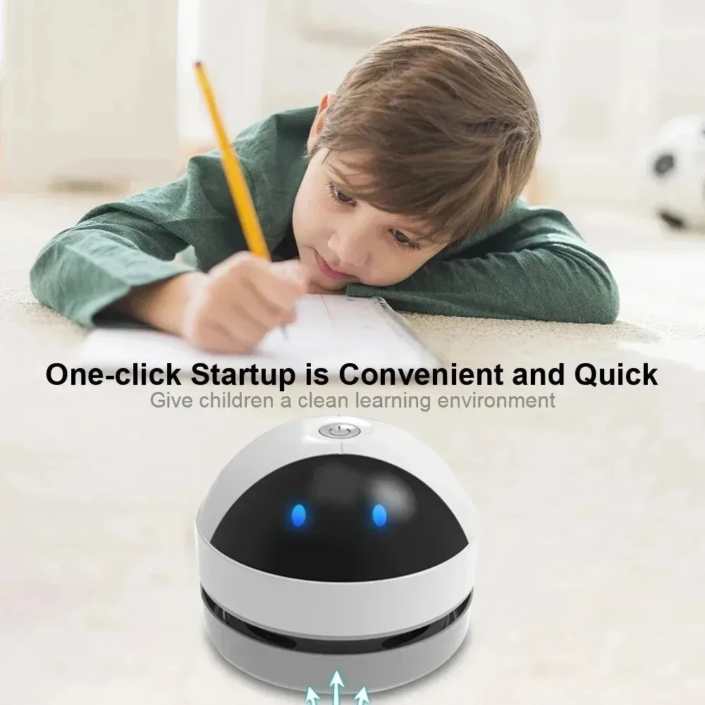 Mini Desk Vacuum Cleaner USB Rechargeable Cordless — Table Crumb & Dust Sweeper with Detachable Nozzle