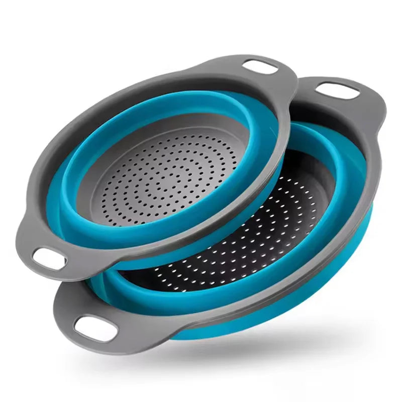 Collapsible Silicone Colander — Foldable Space-Saving Strainer