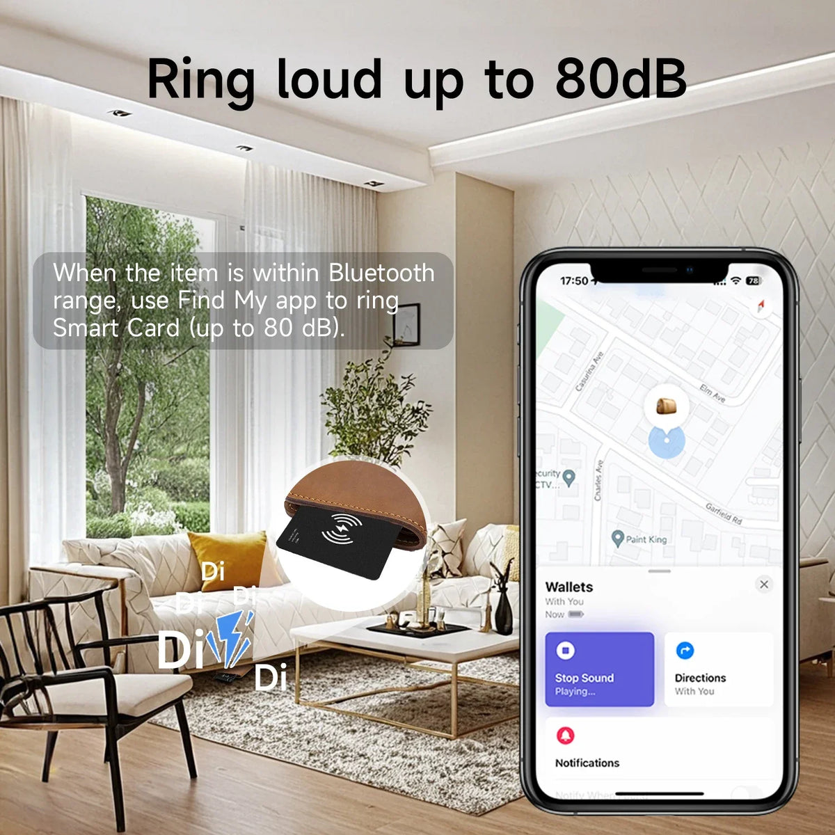 Bluetooth Card Tracker — Works with Find My