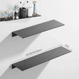 Black Aluminum Wall-Mounted Bathroom Shelf — 30 cm Floating Vanity Organizer