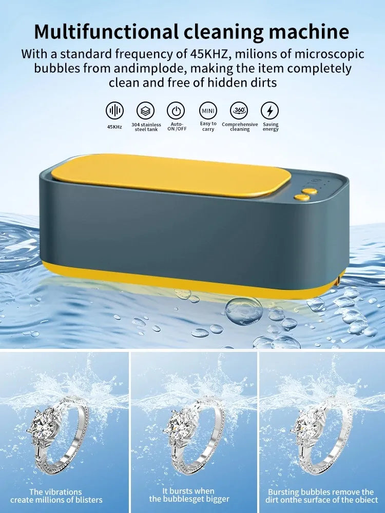 Ultrasonic Cleaner — USB Powered Jewelry & Glasses Cleaner