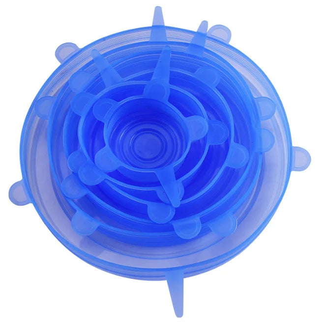 Reusable Silicone Stretch Lids – 6-Piece Assorted Food Cover Set