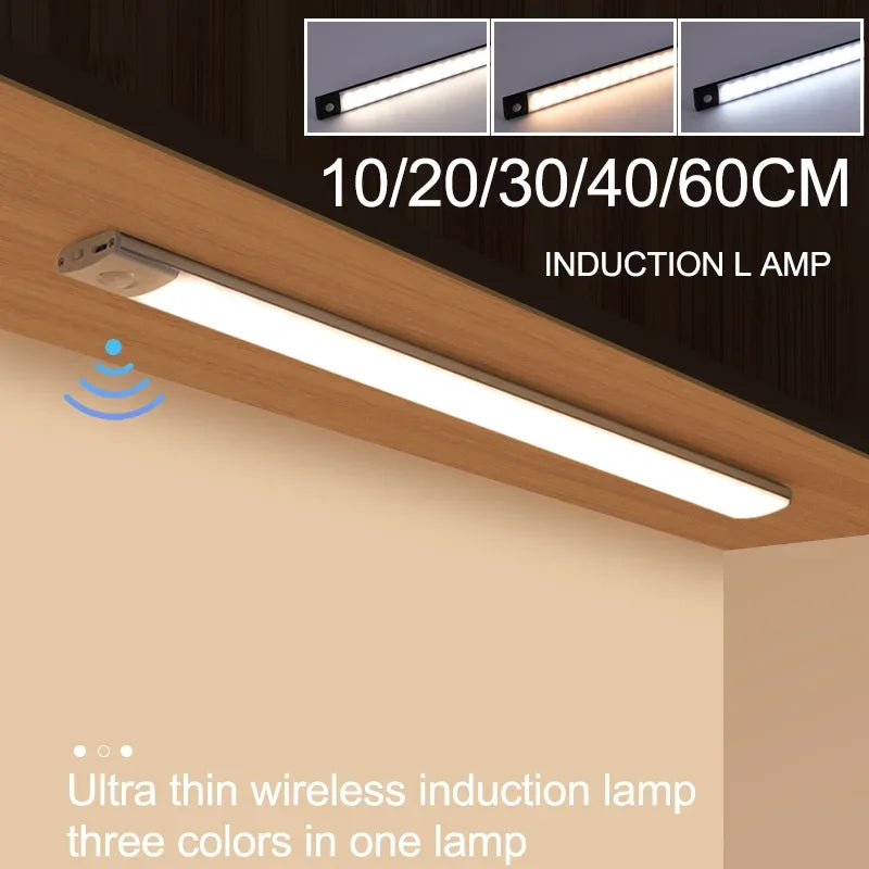 Rechargeable Motion-Sensor LED Cabinet Light Bar — USB Wireless Closet & Under-Cabinet Light