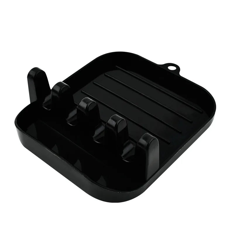 Multi-Slot Spoon & Lid Rest Rack — Plastic Utensil Holder for Spoons, Spatulas, Chopsticks & Pot Lid
