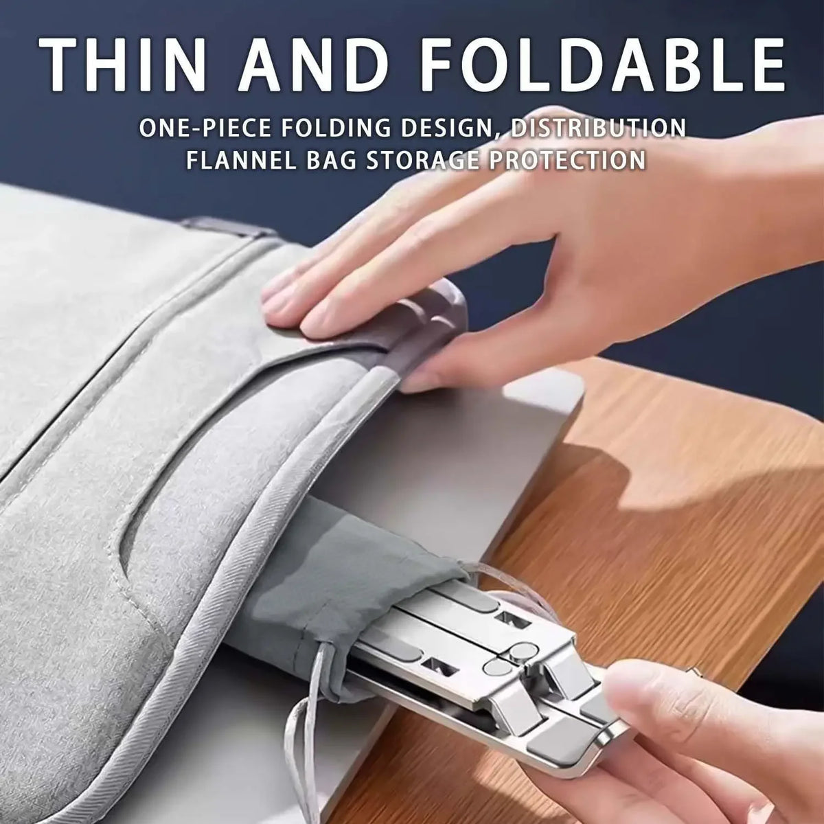 Foldable Adjustable Aluminum Laptop Stand, 6-Level Height, Ventilated, Fits 8–16 Inch Laptops