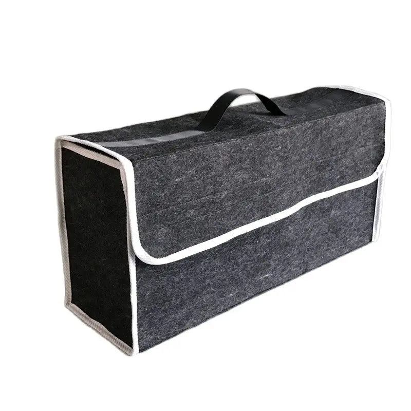 Foldable Felt Car Trunk Organizer — Collapsible Storage Box for Groceries & Gear
