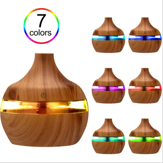 Ultrasonic Cool-Mist Aroma Diffuser 300ml with LED Light — Home Humidifier