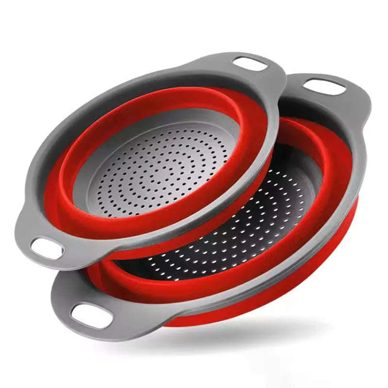 Collapsible Silicone Colander — Foldable Space-Saving Strainer