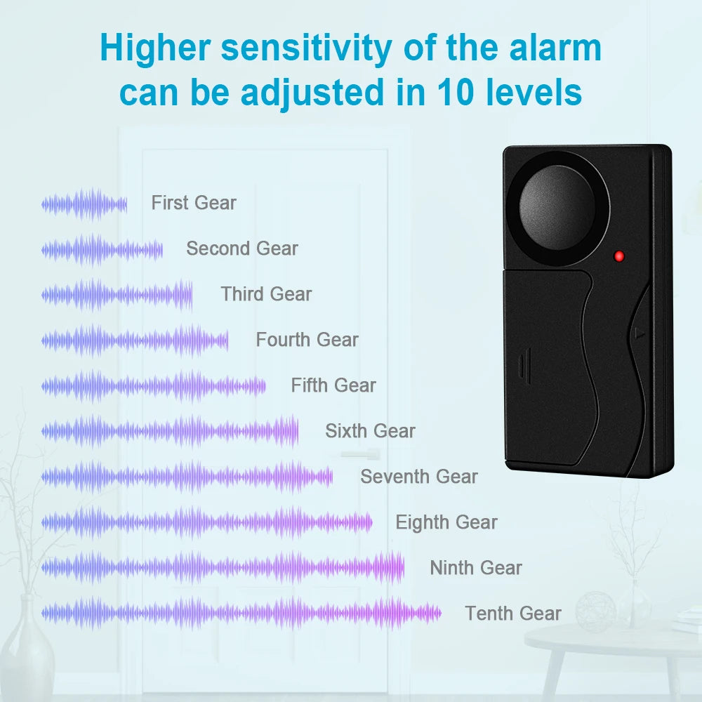 Wireless Vibration Alarm with Remote — 110dB