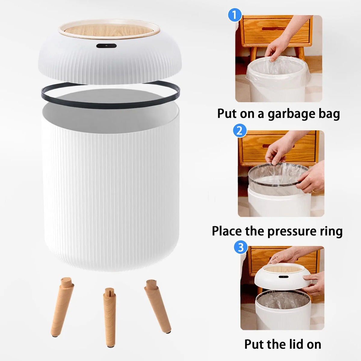 Motion-Sensor Trash Can — 10L Touchless Bin