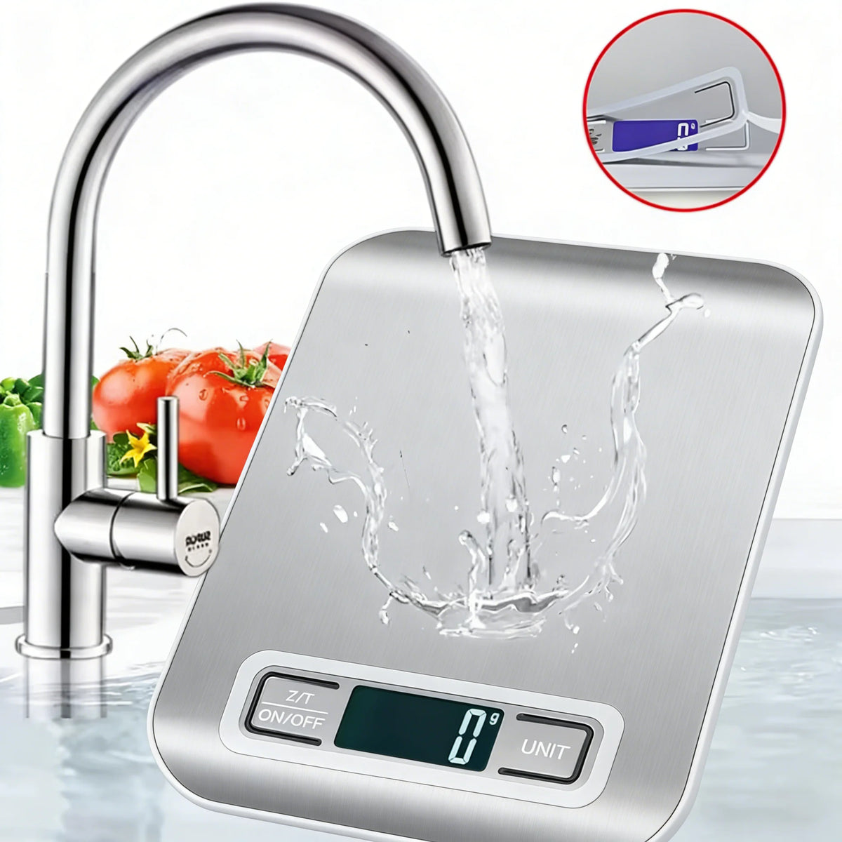 Precision Digital Kitchen Scale 5kg — LCD Food Scale with Stainless Steel Platform