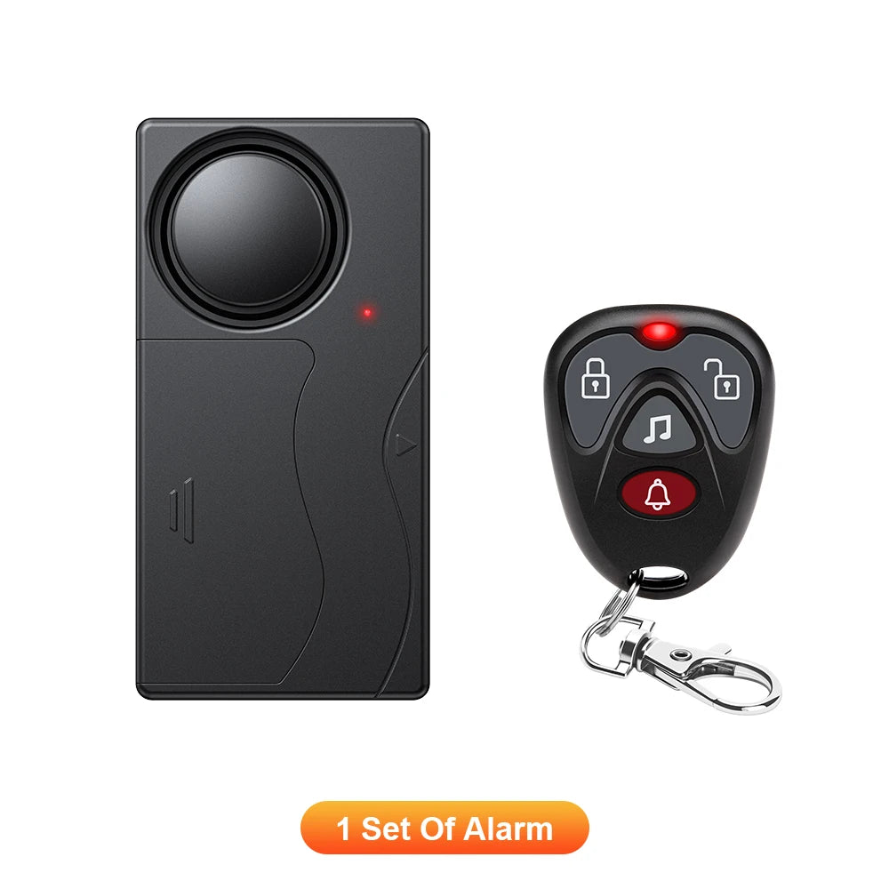 Wireless Vibration Alarm with Remote — 110dB
