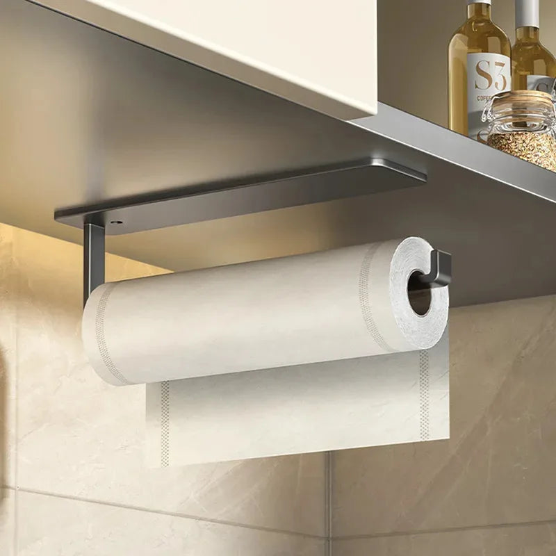 Self-Adhesive Under-Cabinet Paper Towel Holder — No-Drill Kitchen Roll Hanger