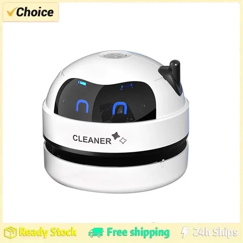Mini Desk Vacuum Cleaner USB Rechargeable Cordless — Table Crumb & Dust Sweeper with Detachable Nozzle