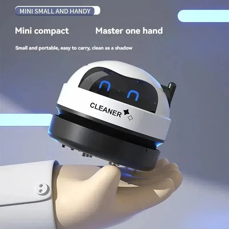 Mini Desk Vacuum Cleaner USB Rechargeable Cordless — Table Crumb & Dust Sweeper with Detachable Nozzle