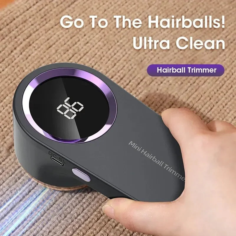 USB Rechargeable Electric Lint Remover with LED Display — Fabric Shaver for Clothes