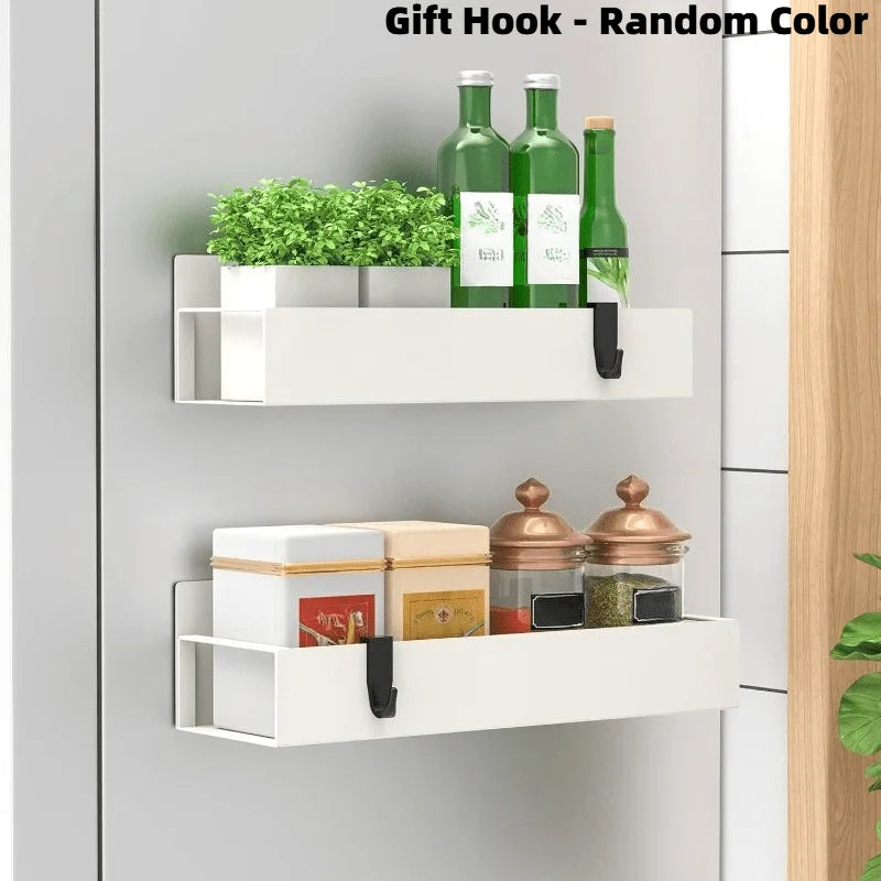 Magnetic Fridge Spice Rack — White, Foldable, No-Drill