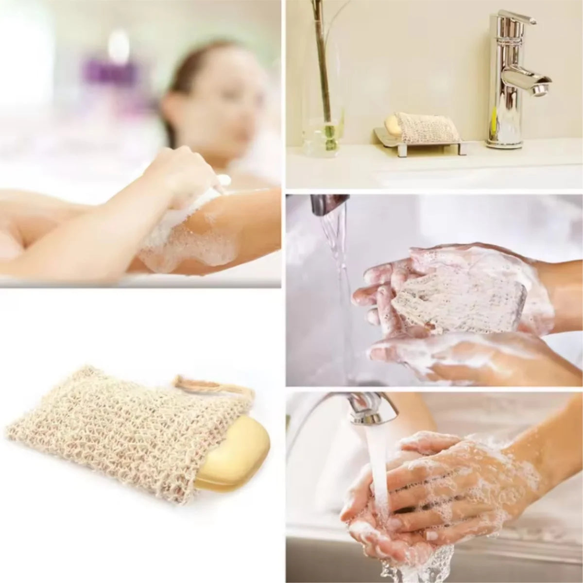 Exfoliating Loofah Back Scrubber Strap 2-Pack — Shower Bath Belt for Back Washing