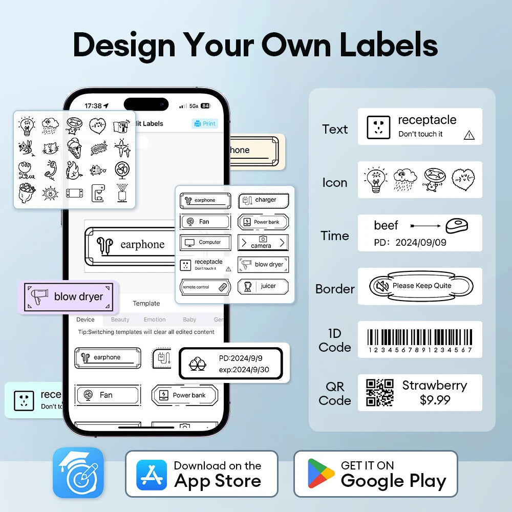 Portable Bluetooth Label Printer — Inkless