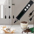 Rechargeable Milk Frother — Handheld Electric Foam Maker with 3 Whisk Heads