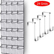 24-Pocket Over-Door Shoe Organizer — Fabric Hanging Storage with Hooks