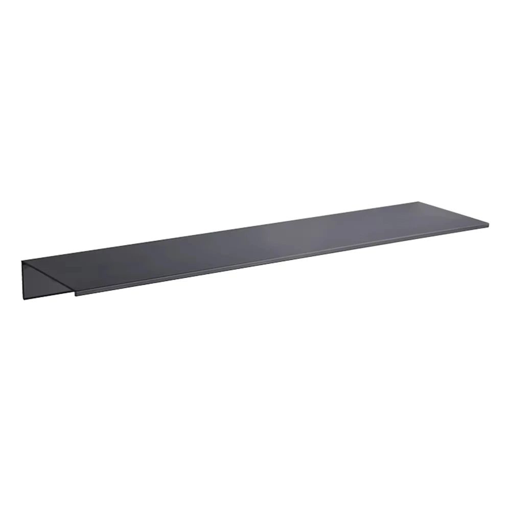 Black Aluminum Wall-Mounted Bathroom Shelf — 30 cm Floating Vanity Organizer