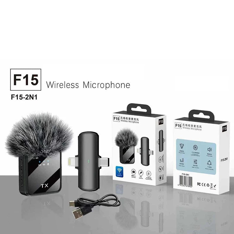 Wireless Lavalier Microphone — Noise-Cancelling
