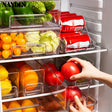 Clear Fridge Organizer, Refrigerator Organizer Bins ,Fridge Organizers and Storage Containers for Fruit, Vegetable, Food, Drinks