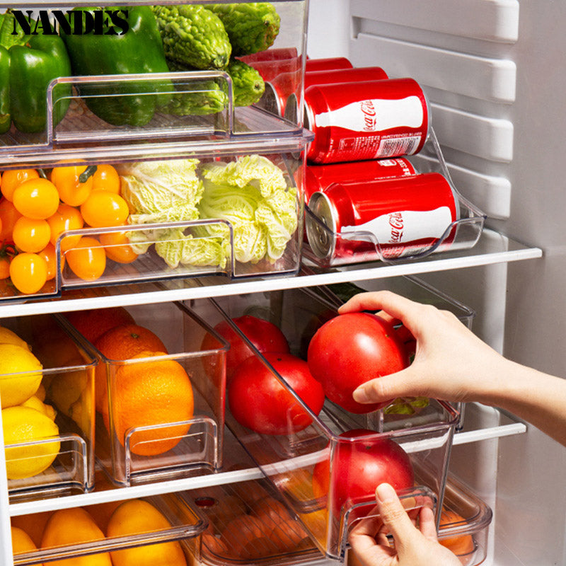 Clear Fridge Organizer, Refrigerator Organizer Bins ,Fridge Organizers and Storage Containers for Fruit, Vegetable, Food, Drinks
