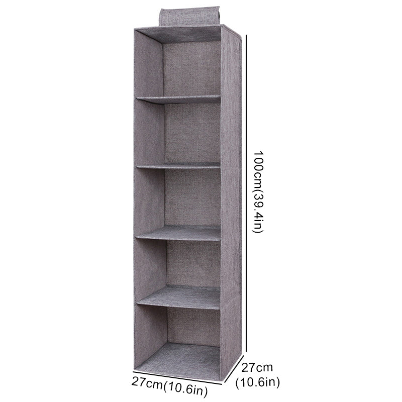 Hanging Closet Organizer — 5-Shelf Cotton Linen Shelves