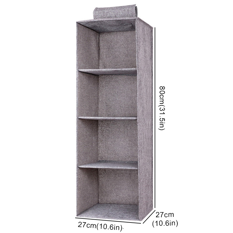 Hanging Closet Organizer — 5-Shelf Cotton Linen Shelves