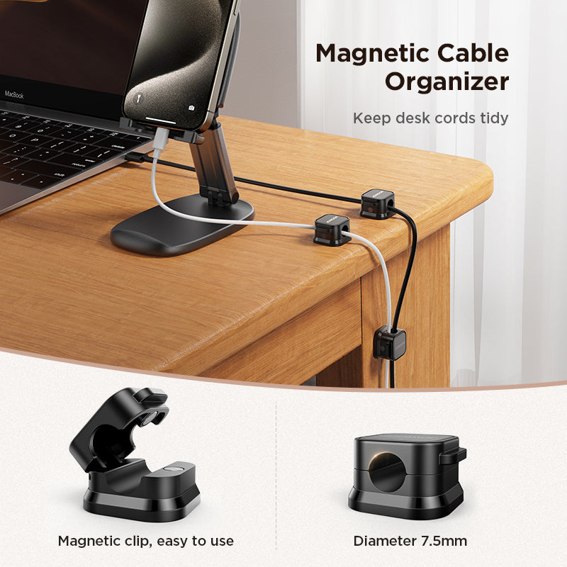 Magnetic Cable Clips — 6-Pack Cord Holders