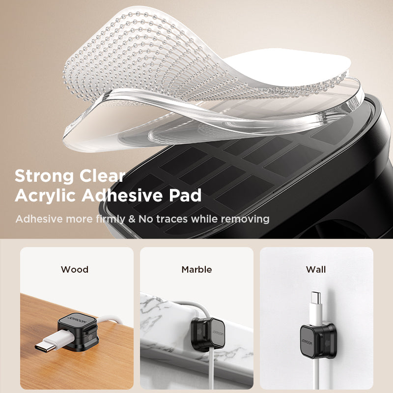 Magnetic Cable Clips — 6-Pack Cord Holders