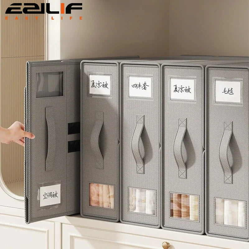 Fold-Flat Fabric Storage Boxes — 4-Pack