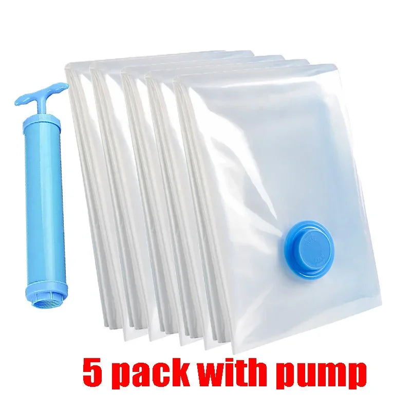 Space-Saver Vacuum Travel Bags — 3-Pack with Hand Pump
