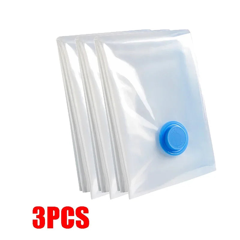 Space-Saver Vacuum Travel Bags — 3-Pack with Hand Pump