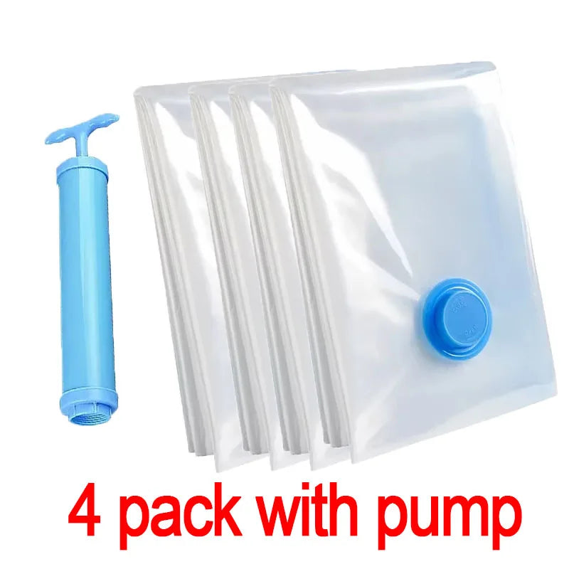 Space-Saver Vacuum Travel Bags — 3-Pack with Hand Pump