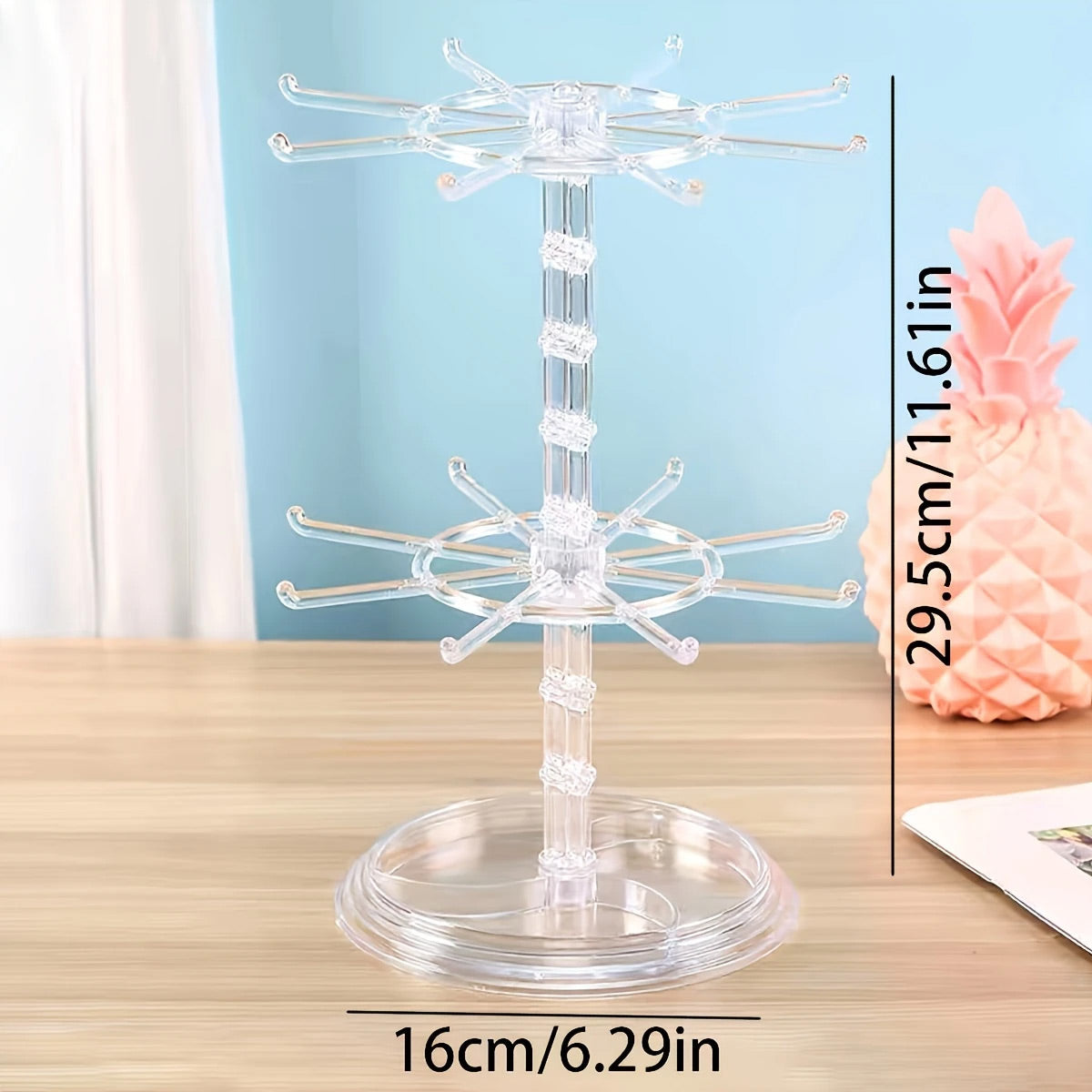 360° Rotating Jewelry Organizer — Tangle-Free Earrings, Necklaces & Rings at a Glance