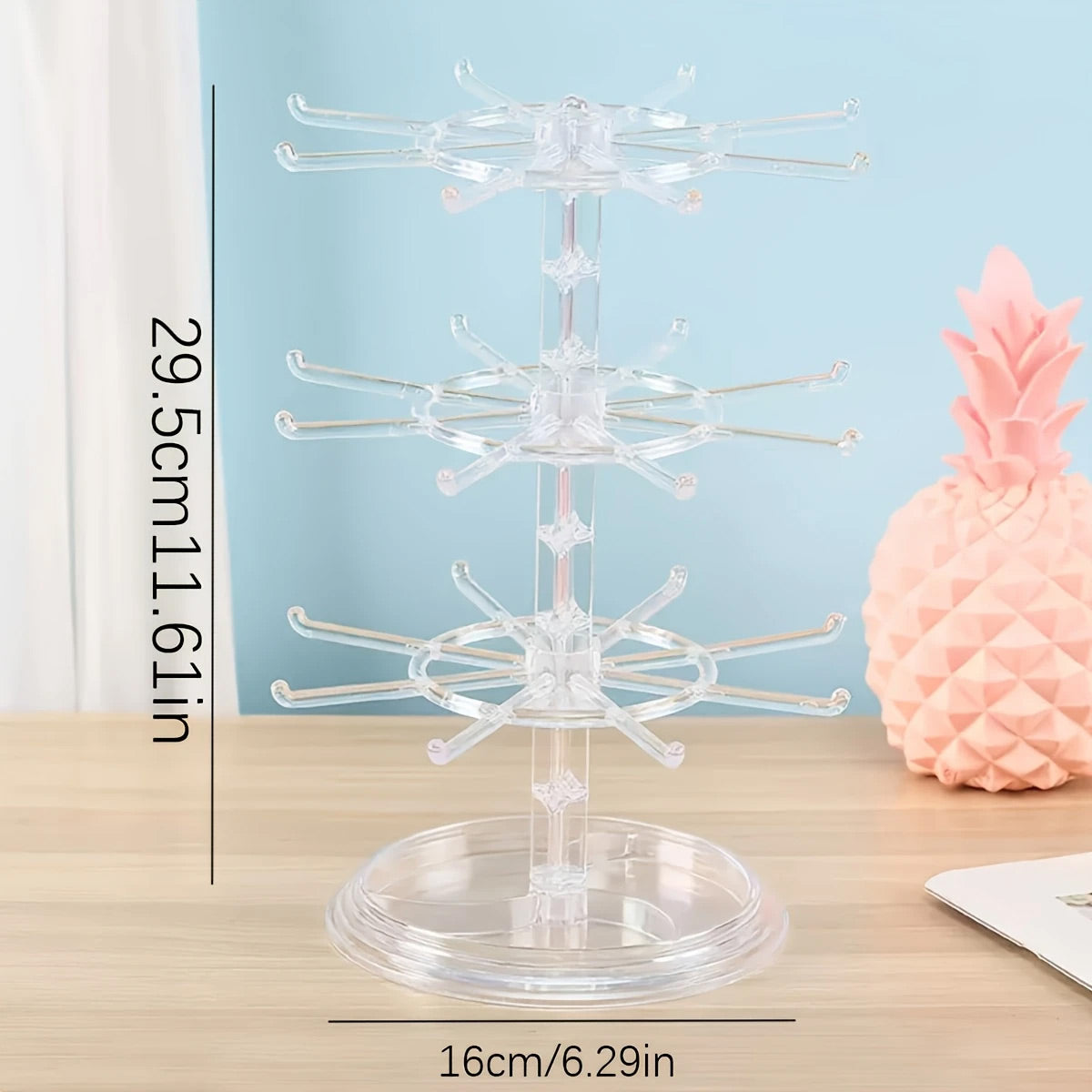 360° Rotating Jewelry Organizer — Tangle-Free Earrings, Necklaces & Rings at a Glance
